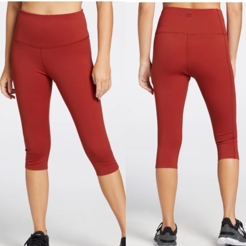 New CALIA Power Sculpt Knee Length Bike Shorts Dark Clay